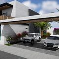 Fachada lateral y acceso · Residencia contemporánea en Mexicali y Guamúchil