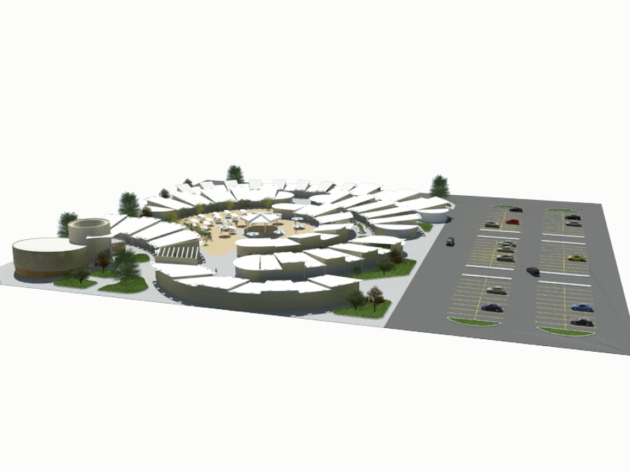 Vista aérea mercado artesanal