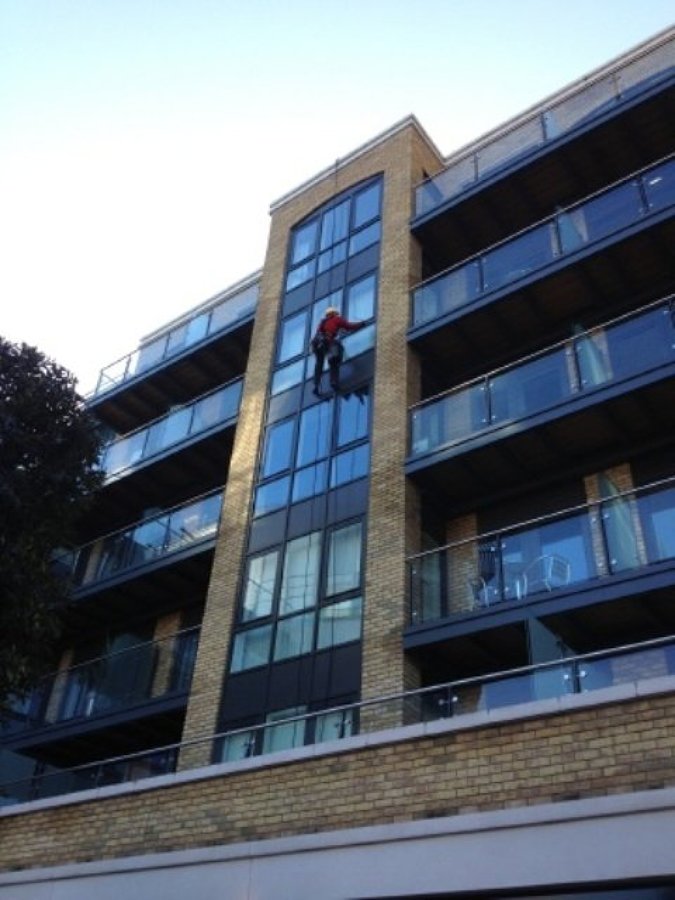 Limpieza de cristales en altura