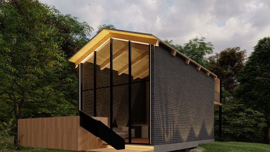 Cabaña estilo contemporánea en Huasca