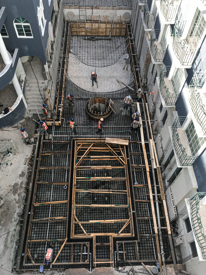 Armado y cimbrado de espejo de agua