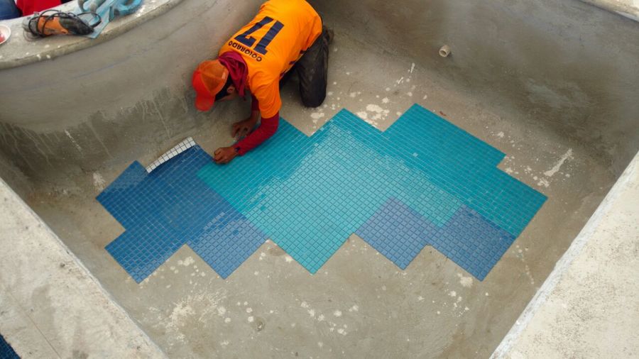 instalación de mosaico