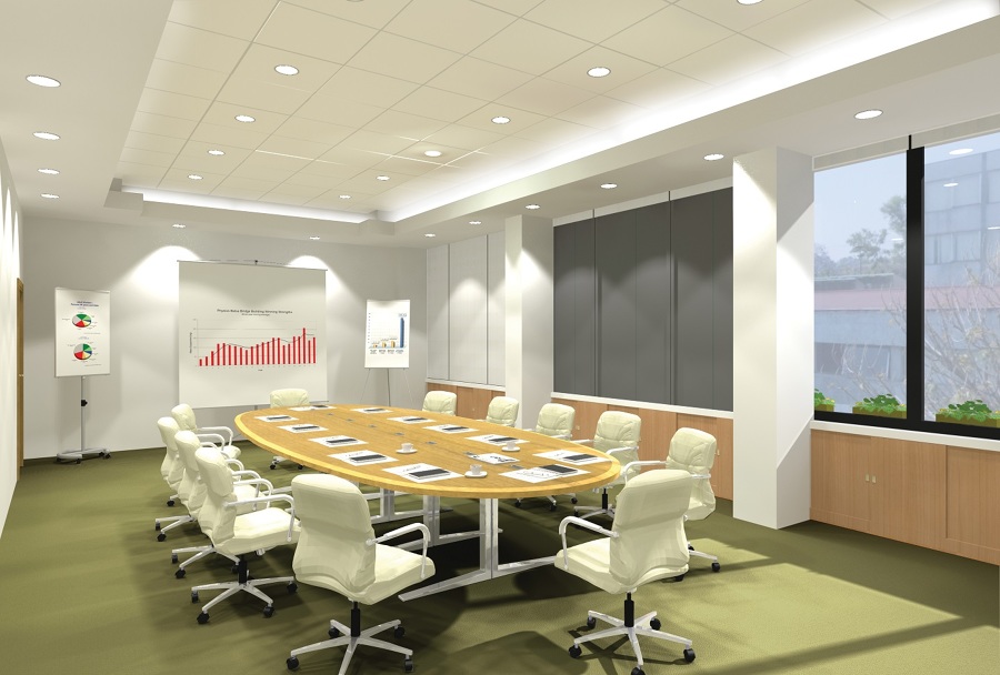 Render de Proyecto de Sala de Juntas Siemens.