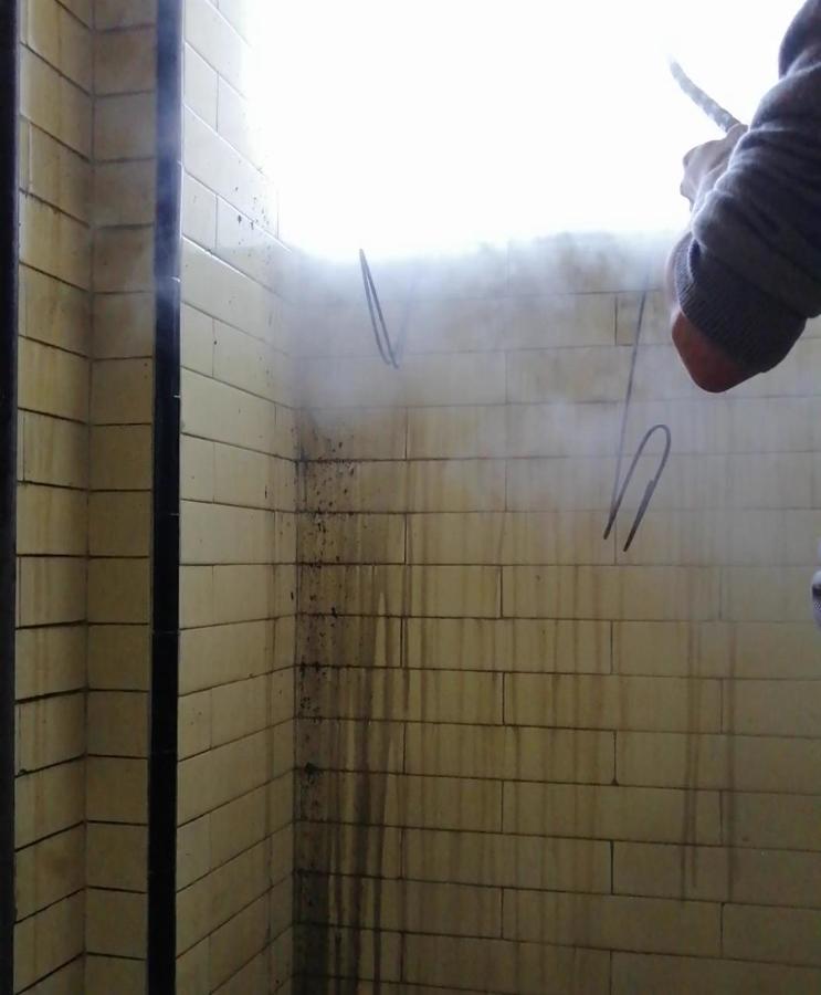 Limpieza de paredes con vapor