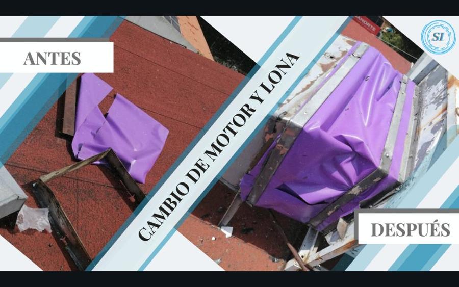 Cambio de extractores, motores y lona