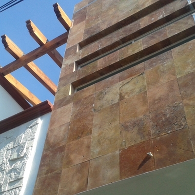 Fachadas, Forrado en Piedra Natural, Vigas de Madera 