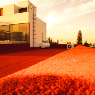 Impermeabilizante prefabricado, acabado superior arenado.