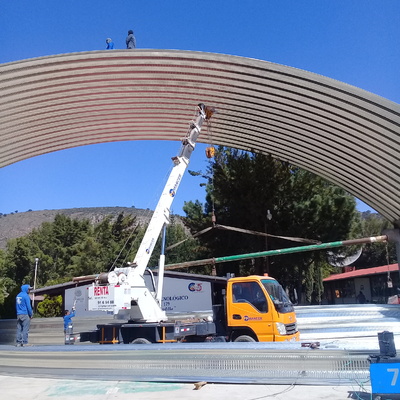MONTAJE DE LAMINA CON GRÚA DE 18 TON