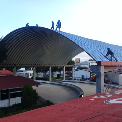 VISTA EXTERIOR DE NAVE PARA CUBIERTA DE PLAZA CIVICA