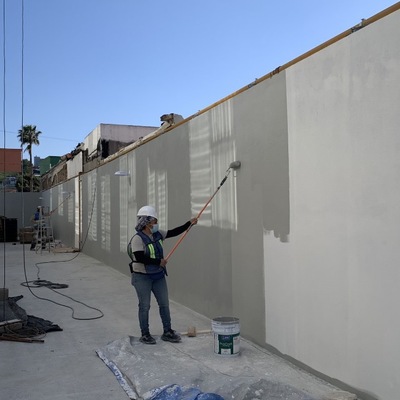Colocación de pintura en muros