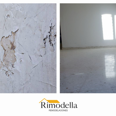 Reparación de muro con salitre