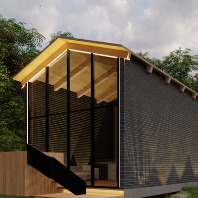 Cabaña estilo contemporánea en Huasca