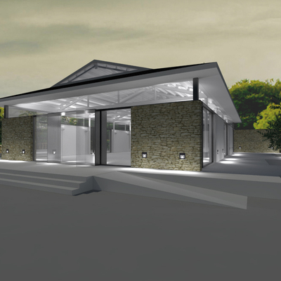 Casa con doble altura interior