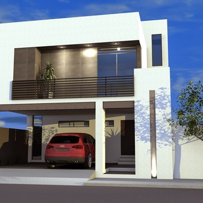 Casa con terraza al frente en planta alta