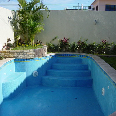 Alberca con azulejo veneciano