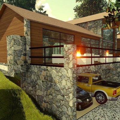 CONTRA FACHADA CABAÑA MONTERREAL