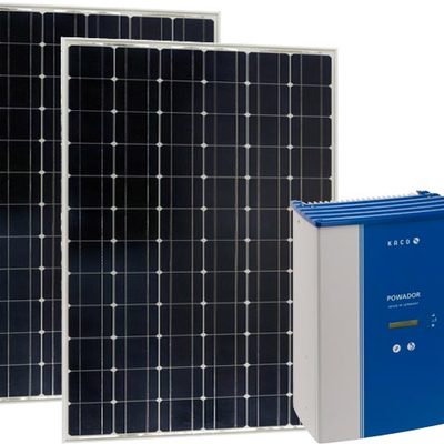 Energía solar con inversor central.