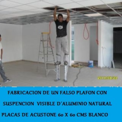 FALSO PLAFON CON SUSPENCION VISIBLE