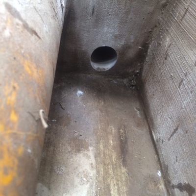 Barrenos en muro de 40 cms