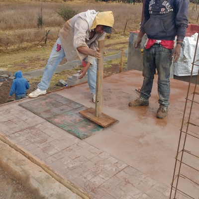 Concreto estampado en terrazas.