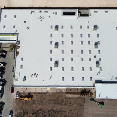 Proyecto concluido con instalacion de sistema TPO mecanicamente anclado