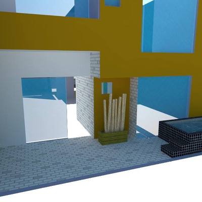 Propuesta con tina para rehabilitación en parte trasera de Casa