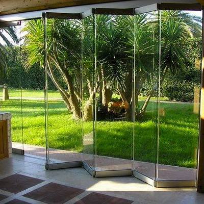 Puertas plegables en cristal templado