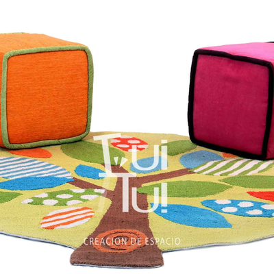 Tapete Circular Arbol Multicolor