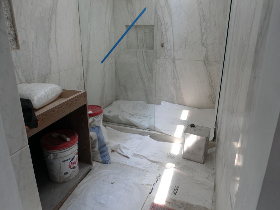 Colocación de marmol.