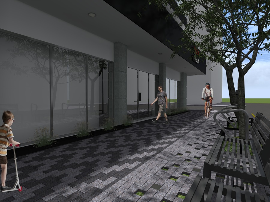 Diseño exteriores tienda de bicicletas