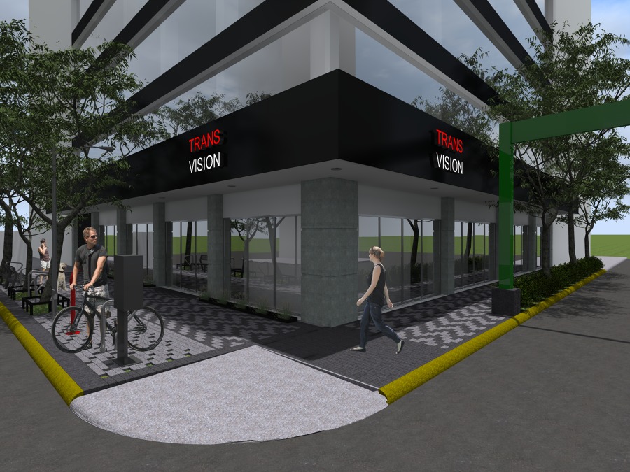 Diseño exteriores tienda de bicicletas