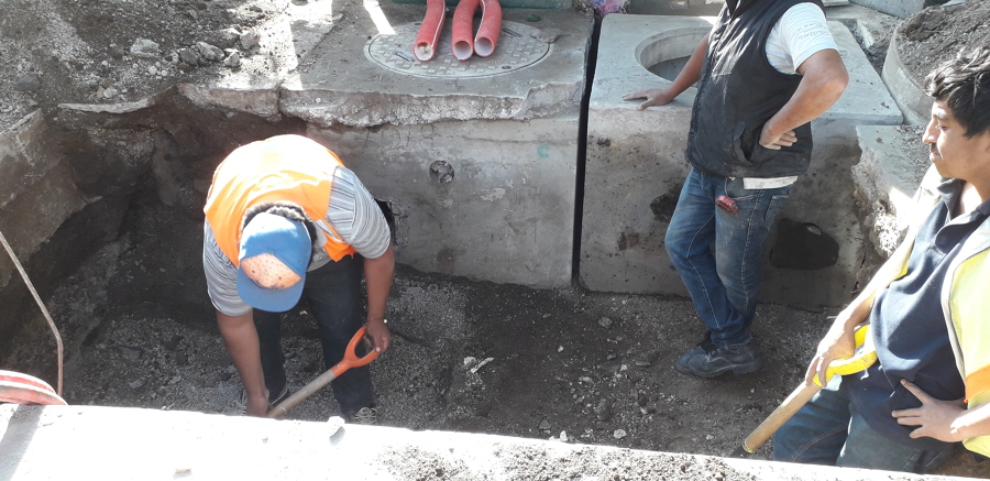 Excavación para colocación de registro