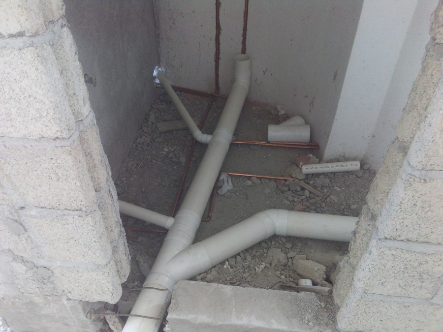Instalación de tubo danitario