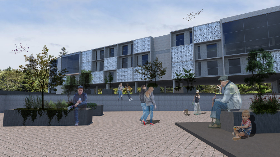 Plaza pública hundida