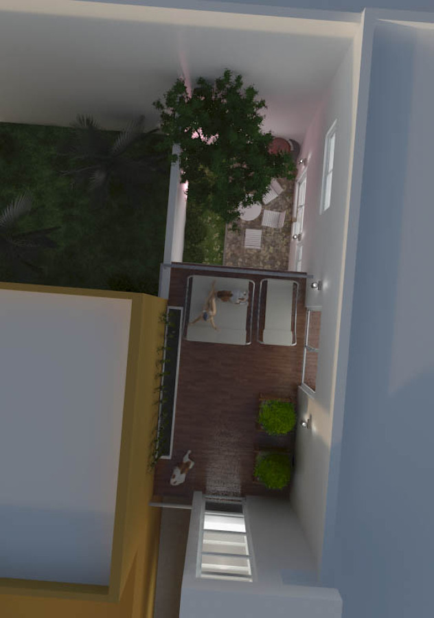 Vista en planta de terraza