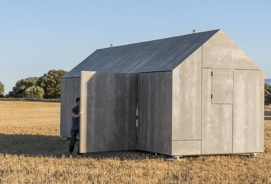 Casa prefabricada con apertura lateral