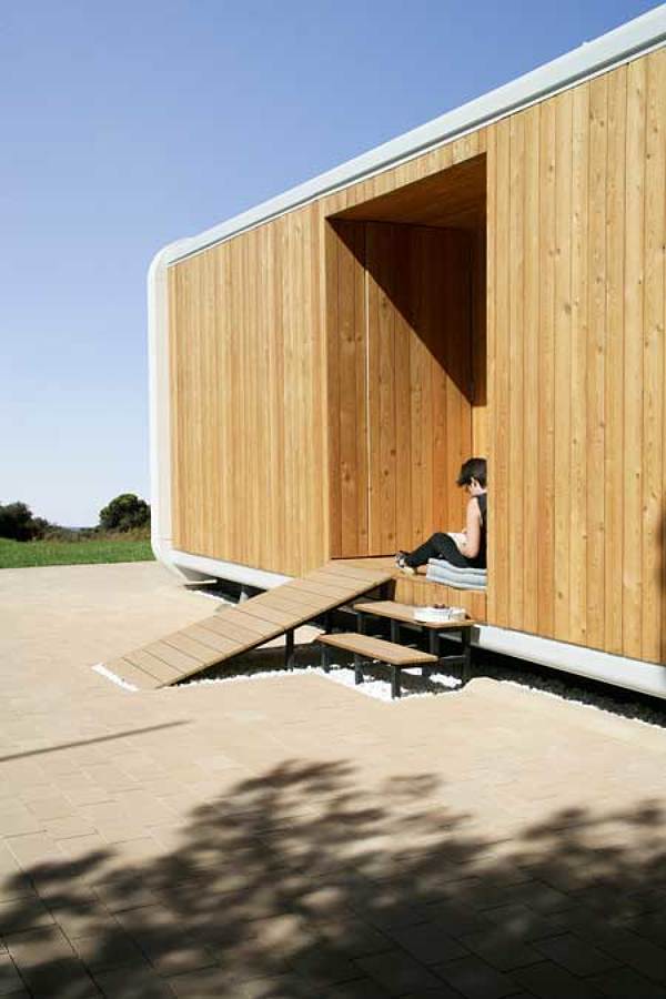 Fachada casa prefabricada de madera