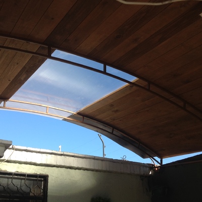 Techo de cochera a remodelar, antes y después