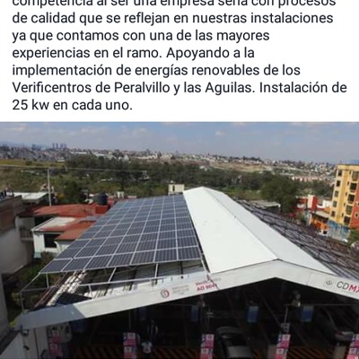 Sistema de Energías Renovables Verificentros CDMX