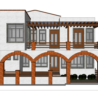 Fachada Casa-Habitación tipo Rústico Campestre