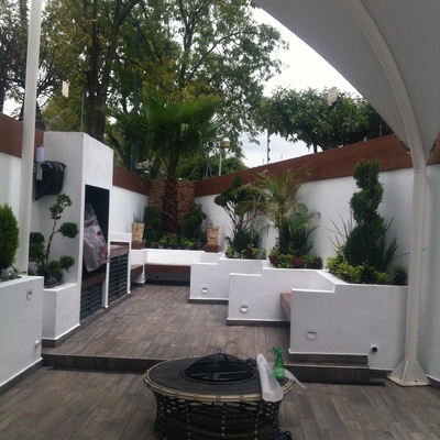 REMODELACION DE JARDIN EXTERIOR EN CASA RESIDENCIAL PASEOS DE TASQUEÑA COYOACAN CD. MX