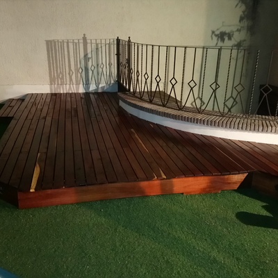 Deck en madera de tzalam para roof garden